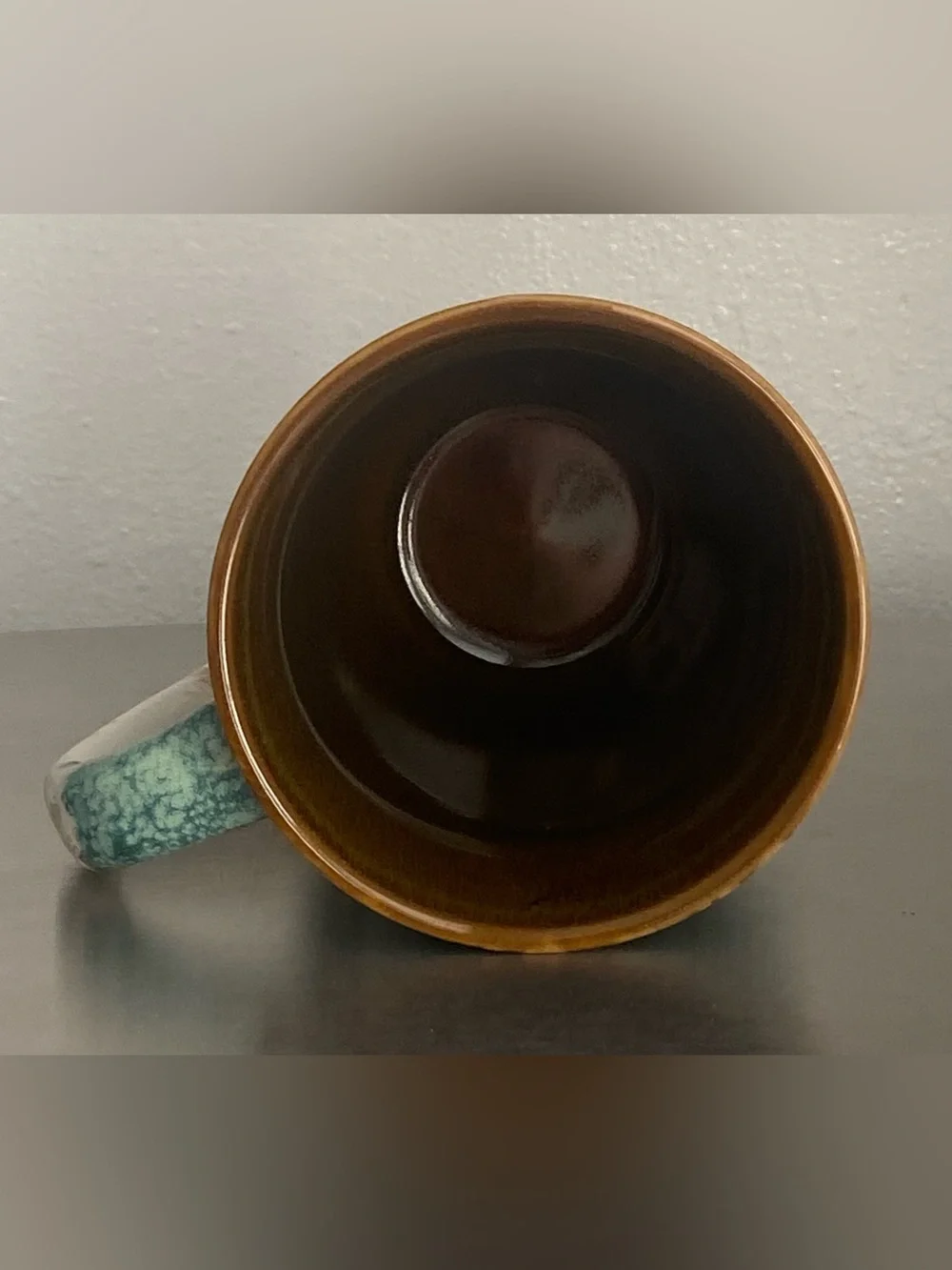 NEW SAN DIEGO SEA TURTLE CERAMIC MUG IN TEAL AND SAND